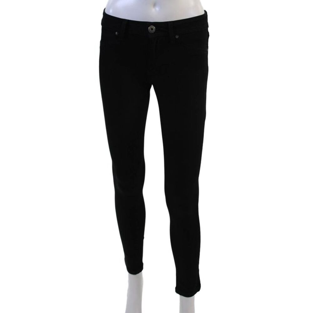 DL 1961 Women Ankle Skinny Jeans Black Mid-Rise Petite Size 24